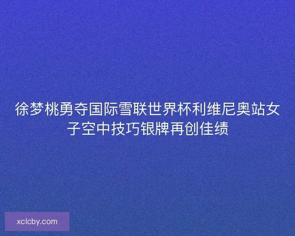 徐梦桃勇夺国际雪联世界杯利维尼奥站女子空中技巧银牌再创佳绩